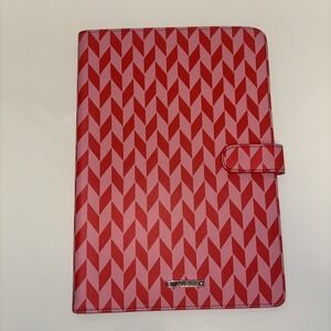 Stella & Dot Pink & Red Chevron Jewelry Travel Organizer Binder Necklace Display